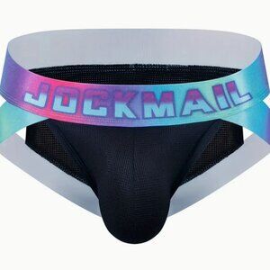 Jockmail U Convex Pouch Large black with purple blue band MEDIUM M